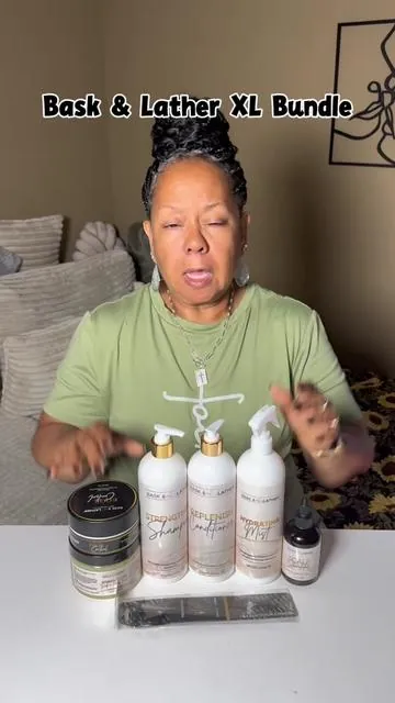 This is a STOCK UP moment. Bask & Lather XL Bundle. Full routine. Full sizes. Half price. @Bask and Lather Co #hairgrowth #HairRoutine #BaskandLather #haircarereview #scalphealth 