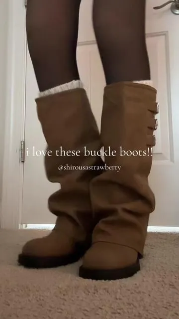 i love slouchy boots so much #buckleboots #motoboots #slouchyboots #outfitinspo #cuteshoes 