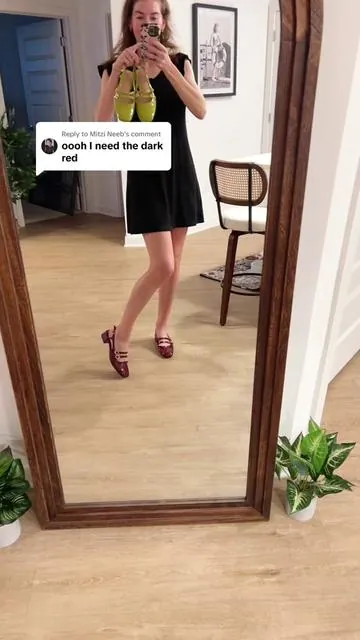 Replying to @Mitzi Neeb the dark red is gorgeous too! All of the colors are beautiful #maryjanes #balletflats #oldmoneyaesthetic #elegantstyle #affordableshoes 