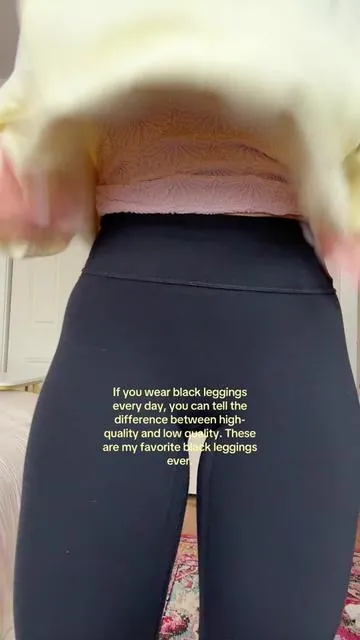 wearing my regular size medium, but you can size down for a compression fit. If you are under 5’8” I recommend getting the 25” inseam #Leggings #BlackLeggings #gym #Lulu #tiktokshopcreatorpicks 