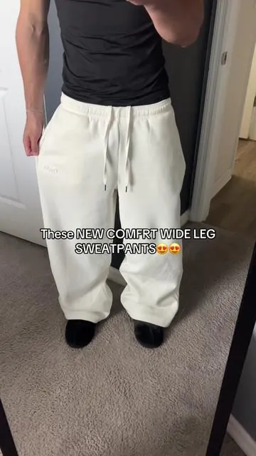 @Comfrt 5’10 165 MEDIUM #comfrt #comfrtclothing #comfrtsweatpants #baggysweatpants #widelegsweatpants 