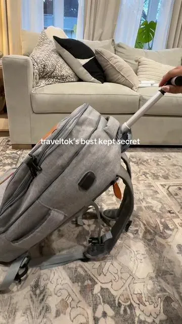Wait you can roll it but then also put it on like a backpack?! #rollingbackpack #carryonbag #travelhacks #personalitem #summervibes 