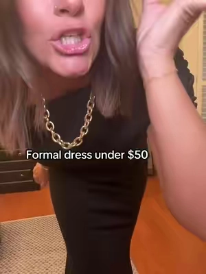Formal, black-tie gown for an affordable, inexpensive price! Looks rented. Wear it off the shoulders, off one, or up both. Tons of stretch! Flattering on the upper arm. Elegant and perfect for a wedding. No zipper! Wearing a small (5'3 + 3" heel) #weddingguestdress #motherofthebride #motherofthegroom #formalgown #blacktiedress 