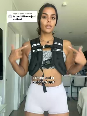 Replying to @Erin yes the 15 lbs mini weighted vest is just as thin as the 10 lbs! And it fits really nicely underneath your clothes as well :) #summerglow #tiktokshopcreatorpicks #tiktokshopsummerglow #weightedvest 
