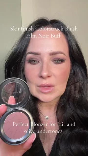 NEW MAC Cosmetics Skinfinish Colorstruck Blush In Film Noir Buff. Perfect blonzer for fair amd olive undertones.  What do you think? https://community.maccosmetics.com/s/reineyday Is my storefront #cooltonedmakeup #mac #blush #makeuptutorial #makeup 