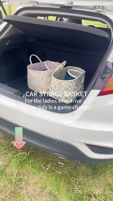 Okay, this French vintage quilted basket is a total gem. It folds flat, somehow fits a ton, and is machine washable — perfect for keeping your car clean without any fuss. Also, it makes an amazing gift. And yes, it's ridiculously cute.#carstorage #carorganizer #giftforher #quiltedbag #tiktokshop 
