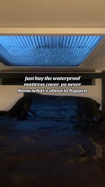 The fact I put it on TODAY and that happened is insane to me. 😂#waterproofmattresscover #mattresscover #vanlife #vanlifers #bedding 