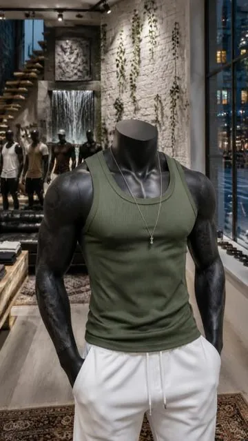 Men's 3PCS Ribbed Knit Tank Tops - Lightweight Sleeveless Plain Menswear Casual Vests for Gym, Daily Wear, Outdoor Fitness##ootd##springfashion##fashion##SUMMERVIBES##mensfashion