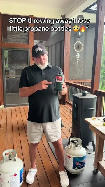 If you use those one-pound propane bottles for camping, grilling, heaters, or Blackstones… this little adapter can save you a TON of money #tiktokshopmemorialday #fathersdaygift #camping #grilling #propane 