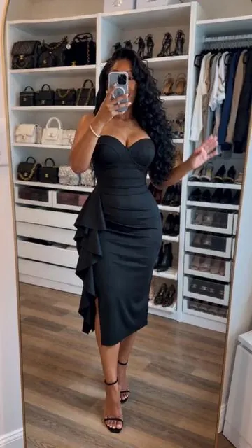 The open back makes this dress unforgettable.#elegantdress #partydress #meshdress #summervibes #fypシ 