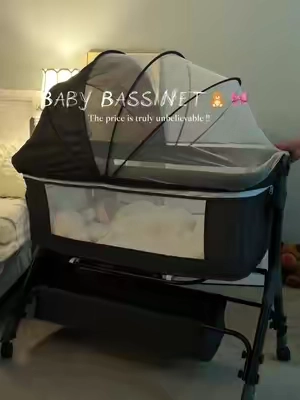 Don't make my expensive nursery mistakes! 😫 The 3-in-1 Multi-Function Crib is the life-saving sanity hack you need. PRICE GOING UP SOON! 📈 Click below! 👇 #babybassinet #babybassinetforbaby #babyitems #stablesleep #momtobe 