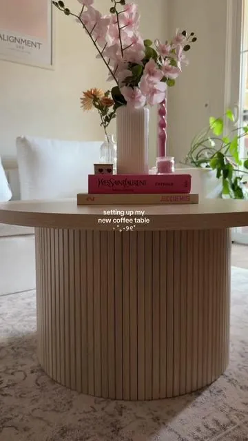 setting up my new coffee table in shade ‘natural white’ ☁️ #coffeetable #coffeetablestyling #livingroomdecor #pinkgirl #creatorsearchinsights 