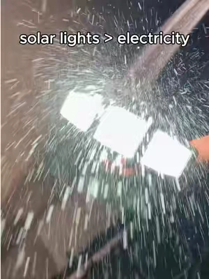 The brightest solar powered security light for your yard!#outdoorlights #solarlights #tiktokmademebuyit #lights #motionsensor 