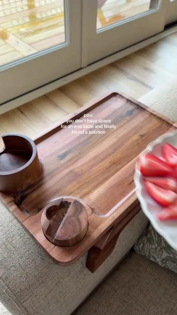 Replying to @sabrena byler this little table is so sturdy and convenient - perfect for apartments or small living rooms that don’t have room for a coffee table/side table @Sweetcrispy Shop @Sweetcrispy Store 

#summerwins #dealsforyoudays #table #traytable #couchtable 
