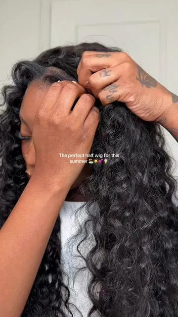 💖 @Recoolhair #recoolhair #wiginstall #gluelesswig #halfwig 