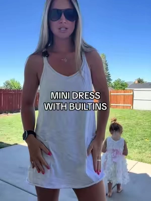 I am 5'5" and 135 lbs, I am wearing a size medium because the smalls shrank way too short when I washed them (: #Summer #womensoutfits #minidress #dress #summerclothes 