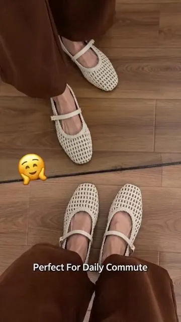 Women's Handmade Braided Mary Jane Ballet Shoes, Buckle Strap, Breathable Texture, Comfortable Flat, Daily Commute/leisure, Adjustable Flats #funstylishshoes #widefootshoes #handmadeshoes #widefeetsandals #womanshoes #summershoesforwomen #stevemaddensandals #womensplatformshoes #shoeswomens #menseverydayshoes