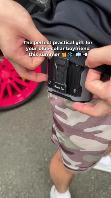 If he works in a hot warehouse or on a job site, he needs this in his tool belt.#portablefan #fan #cooling #Outdoors #FathersDay