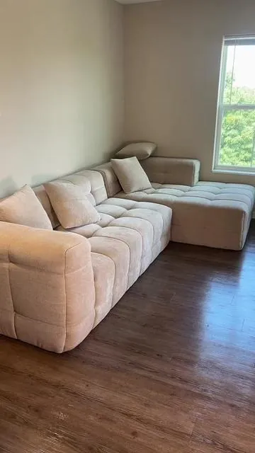 Sofa seccional moderno de chenille varios colores@Kerilyn@#chenillebonelesssofasectionalmoderno#sofaseccionalmodernochenille#tiktokshophomefinds
