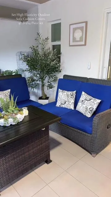 Set High Elasticity Outdoor Sofa Cushion Covers. 4/8/12/14 Piece set #tiktok #cushioncover 