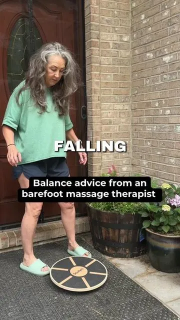 How to use a wobble or balance board to keep from falling as you age.  #aging #balancedtraining #anklemobility 