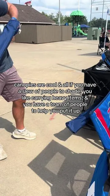 This portable pop up umbrella makes our lives easier on baseball tournament weekends! It’s easy to put up & take down, provides shade & easy to store. Makes that baseball mom live just a smidge easier! #baseballmommusthave #travelball #portableumbrella #baseballfamily #umbrella 