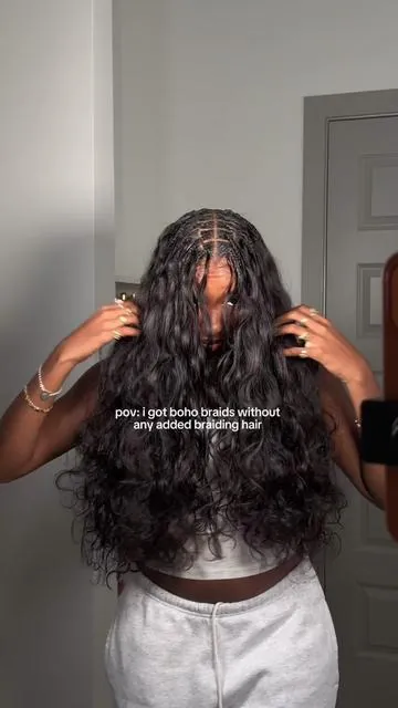 your sign to get body wave miracle knots 😍😍!  could’ve sworn these were boho knotless huh?  5 packs of body wave hair from @ISEEHAIR  #bohobraids #knotlessbraids #atlanta 