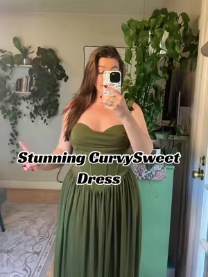 This went viral twice in a row for a reason. #gown #bridesmaidsdresses #weddingguestdress #curvysweet #fyp 
