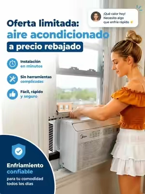 Oferta limitada:aire acondicionado a precio rebajado.#Midea #ac #summerfinds #dealsforyoudays #Greenish 