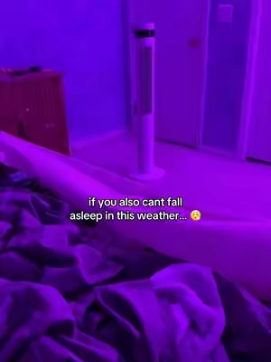 it’s really the only way I’m beating this weather 🙏🧊 #towerfan #sleepfan #sleeping #fan #bedroomfan 