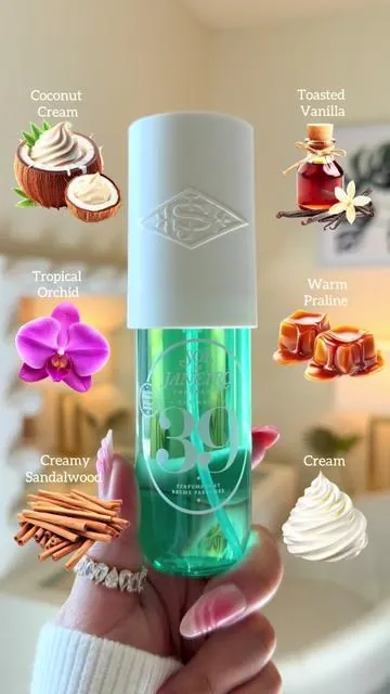 Sol De Janeiro 39 Tropical Coconut Vanilla Perfume Mist 🥥🍨🌸🌴@Sol de Janeiro  Warm Tropical Gourmand Fragrance For Summer Time🥥🌴☀️ Smells like rich blend of creamy coconut cream🥥🧁toasted praline🌰, warm vanilla🍨, and a soft touch of tropical orchid🌸 Click the orange cart to shop!🛍️ #soldejaneiro#soldejaneiro39#summerperfume#bodymist#fragrancetiktok  