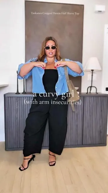 Reach for it over & over because the confidence is real @Tankaneo Shop1  #tankaneo #curvyfashion #denimtop #dealsforyoudays #tiktokshopcreatorpicks 
