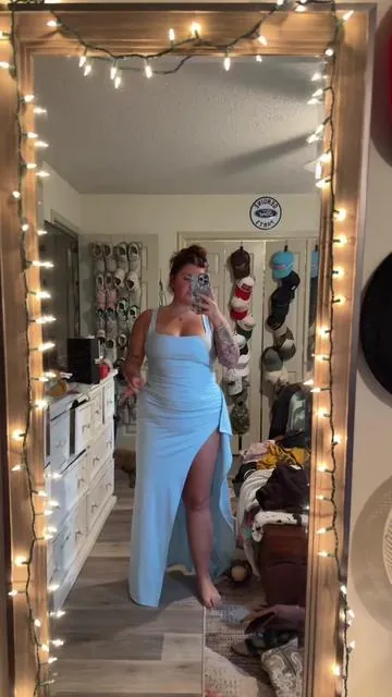 I fear this is the best wedding guest dress that accentuates all the right places🤗🤗 #weddingguest #weddingguestdress #dress #slitdress #formaldress  