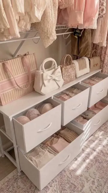 Closet storage upgrade on a budget 💖#dresser #closetstorage #budgetfriendly #drawers #homefinds 