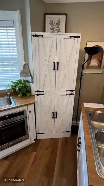 Finally a tall cabinet that fits everywhere in my home #kitchenessentials #homeinteriors #bathroomcabinet #homeproessentials #closetorganizers #homedecorlife #homeimprovementessentials #countertoporganizer #homekitchenupgrade #qualitycabinets