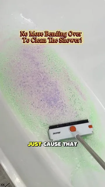 😘Whoever invented this scrub brush deserves a raise. Stiff bristles for deep cleaning, a built-in squeegee to wipe dirty water, 360° rotation with a lock feature, and a long handle that saves your back. Perfect for bathrooms, kitchens, patios, garages & even walls. A true 3-in-1 home cleaning essential!#ScrubBrush #FloorCleaning #BathroomCleaning #SummerVibes #HomeCleaningHacks