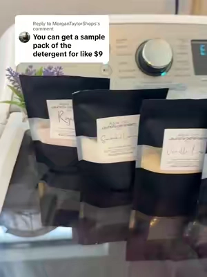Replying to @MorganTaylorShops this is the best way to try before you buy and full sized products from R&W Co. this is their 7 scent laundry detergent sampler pack #randwco #laundrydetergent #smellgood #dealsforyoudays 