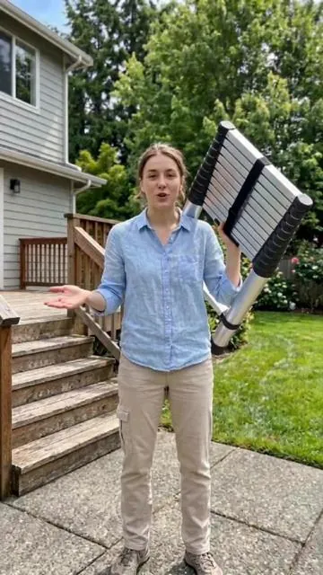 Finally a ladder that doesn’t weigh a ton and is super easy to carry around! #DealsForYouDays #TikTokShopDealsforYouDays #TelescopicLadder #HouseholdEssentials #ToolTok 