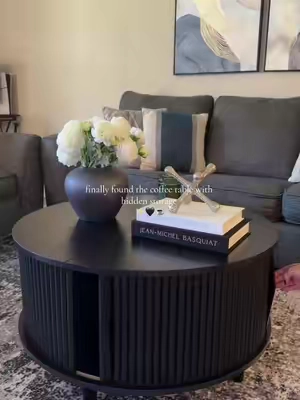 Obsessed 🖤  #coffetabledecor #coffetable #dealsforyoudays #storagehacks #functionalfurniture 