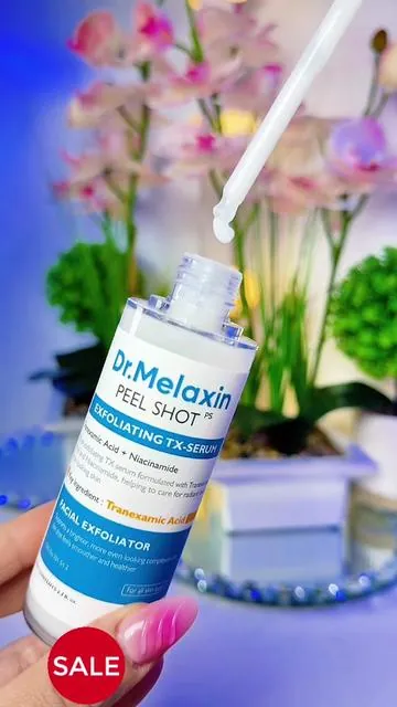 @Dr.Melaxin #dealsforyoudays Peel Shot Exfoliating TX-Serum 80 ml: sérum exfoliante suave con ácido tranexámico y niacinamida para el tratamiento de manchas oscuras.