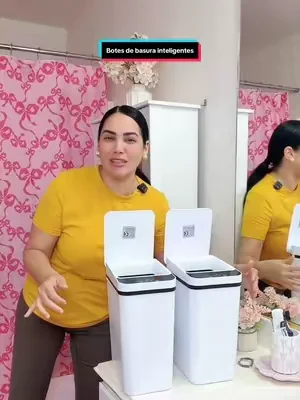 Paquete de 2 botes de basura sin contacto de 2,2 galones (aprox. 8,3 litros), cubo de basura inteligente automático con sensor de movimiento; diseño compacto, impermeable y de tamaño reducido, ideal para baño, cocina, oficina, dormitorio o sala de estar. Disponible en blanco y negro.#tiktokshopcreatorpicks #dealsforyoudays #botesdebasura #contenedores #limpieza 