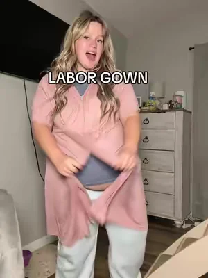 Wearing an XL  #laborgown #maternity #pregnant 
