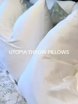 will never go back to department store pillows ever again! 🦢☁️🤍 @utopiabedding #utopiabedding #throwpillows #pillowchop #utopiapillows #luxurybedding 