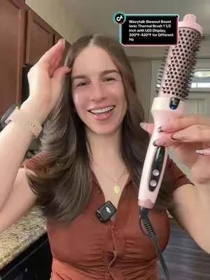 Envío gratis!!✅😍✨un hermoso peinado de salón Cepillo térmico ondulado Wavytalk Blowout Boost 1 1/2 pulgada con pantalla LED, 300°F-420°F para diferentes tipos de cabello, voltaje universal de 120-240V #blowup #thermalbrush #wavytalk #wavytalkthermalbrush #peinados 