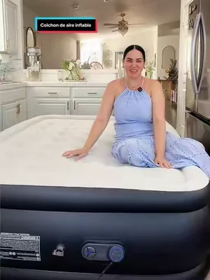 Días de ofertas para ti】Colchón de aire: colchón inflable con efecto refrescante para el verano y bomba integrada; altura doble, portátil y ajustable; superficie transpirable y fresca para el hogar o acampada.#tiktokshopcreatorpicks #dealsforyoudays #colchon #colchoninflable #mattress 