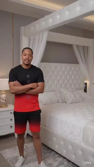 Bedroom Upgrade: AMERLIFE Modern Light-Luxury Canopy Bed with Built-In Charging Station ⚡🛌 #tiktokshop #bedroommakeover #luxurybed #platformbed #summerwins 
