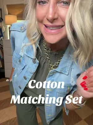 Womens cotton two-piece matching set / set outfits 💚 #matchingset #2pieceset #2piecesetoutfit #dealsforyoudays #summerwins 