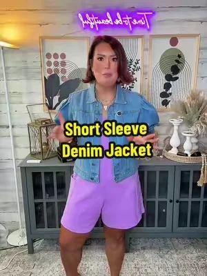 Best Summer accessory!! A short sleeve denim jacket!! I’ll wear this with all my sleeveless dresses, tank tops, rompers. Just so many things!! I’m wearing my true size large in the Light Wash shade. @OBlue Jeans #denimjacket #shortsleeve #elevatedbasics #obluejeans #ttsacl 