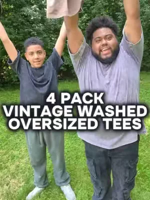 These oversized vintage wash tees are available from Small all the way up to 3XL, so me and my son both had to try them out. 100% cotton, soft feel, vintage washed look, and They're on sale right now with free shipping on TikTok Shop. - #DealsForYouDays #MensFashion #OversizedTee #VintageWash #MackMotivates 