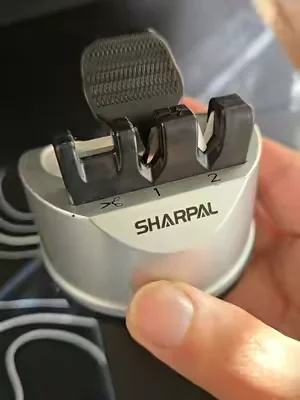 Replying to @charlesd_65325691955 Restore dull kitchen knives and scissors in minutes with the SHARPAL 191H 3-stage sharpener featuring a powerful suction base for safe, hands-free use. Compact knife sharpening tool for straight and serrated blades, helping extend blade life and improve cutting performance at home. #knifesharpener #kitchenknife #kitchentools #sharpeningtools #toolreview 